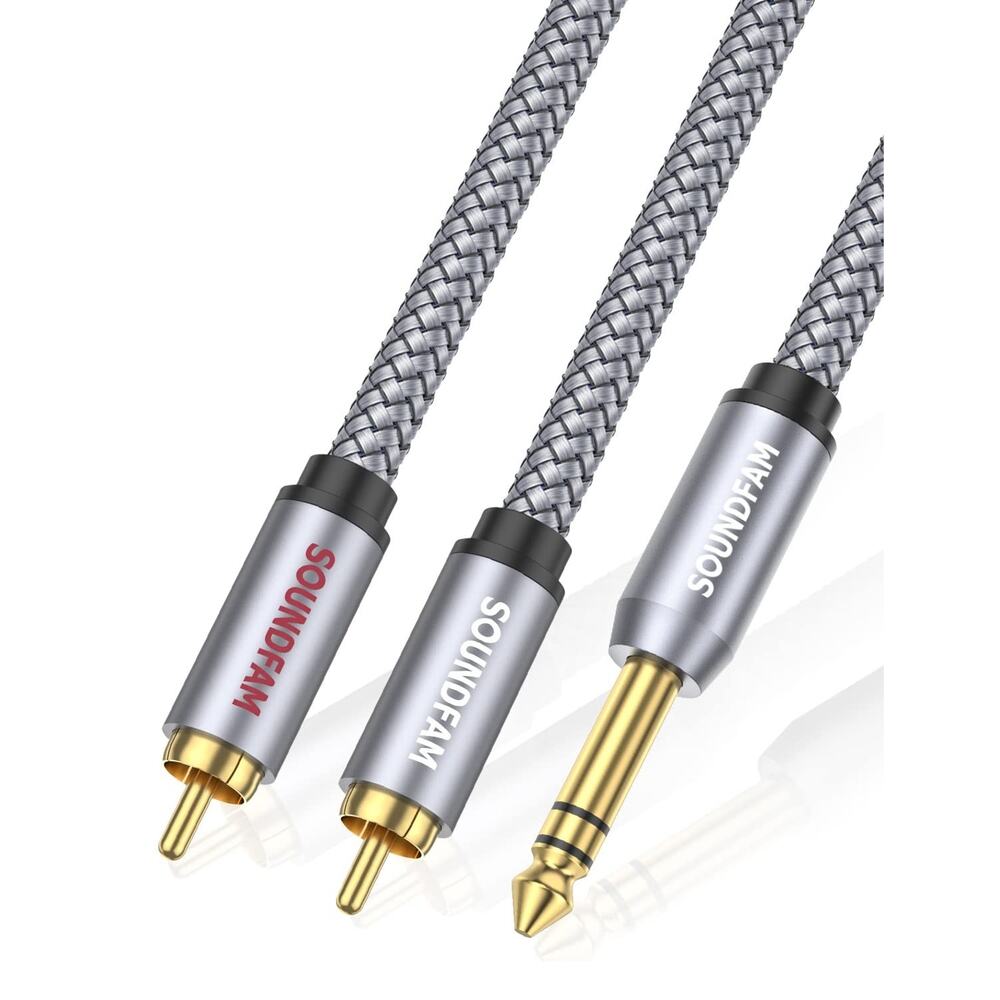 MOSWAG 1/4 to RCA Cable, Quarter inch TRS to RCA Audio Cable 6.35mm Stereo Jack - Picture 1 of 6